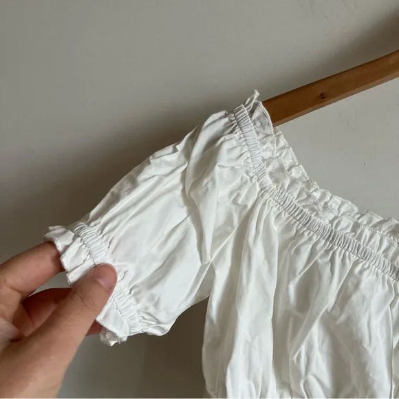 NWT Princess Polly Ashlin Top White Size 6 Croped Off The Shoulder - Picture 6 of 12